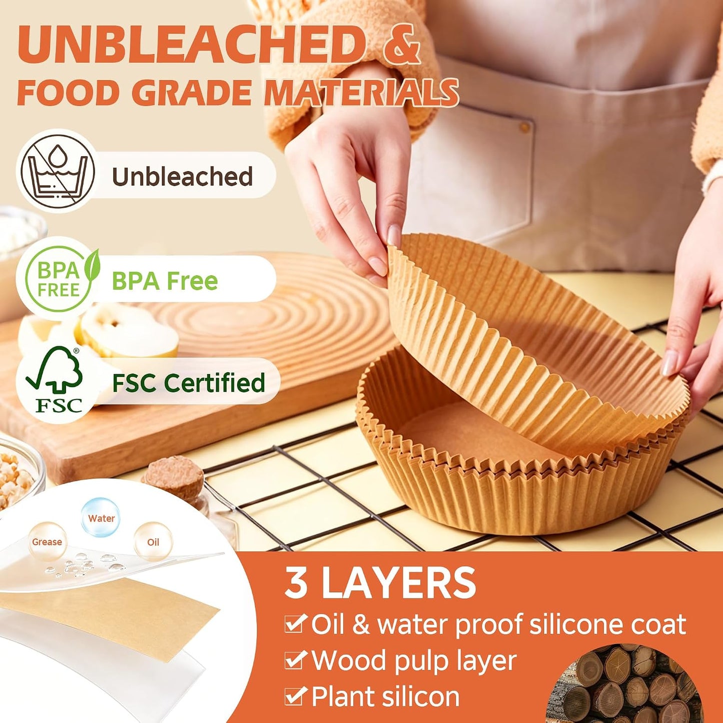 Air Fryer Liners™ | Premium Non-Stick Disposable Paper